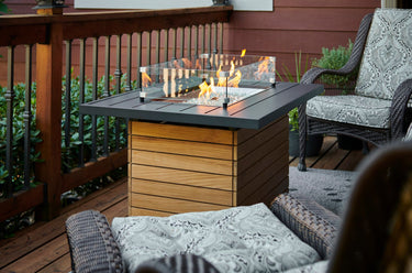 Darien Rectangular Gas Fire Pit Table with Aluminum TopDAR-1224-K